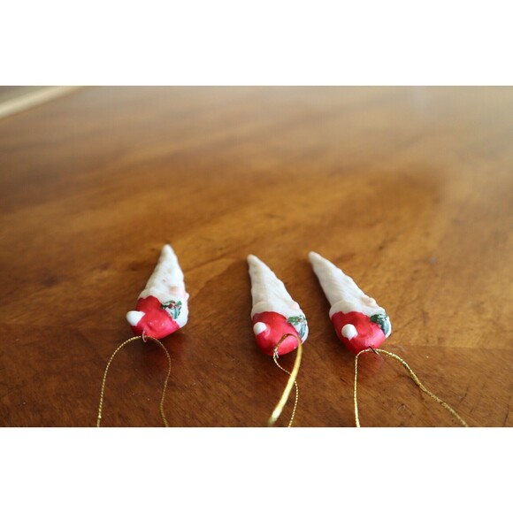 Lot 3x Vintage Santa Claus Father Christmas Icicle Beard Ceramic ~2.4” Ornament - Picture 8 of 9